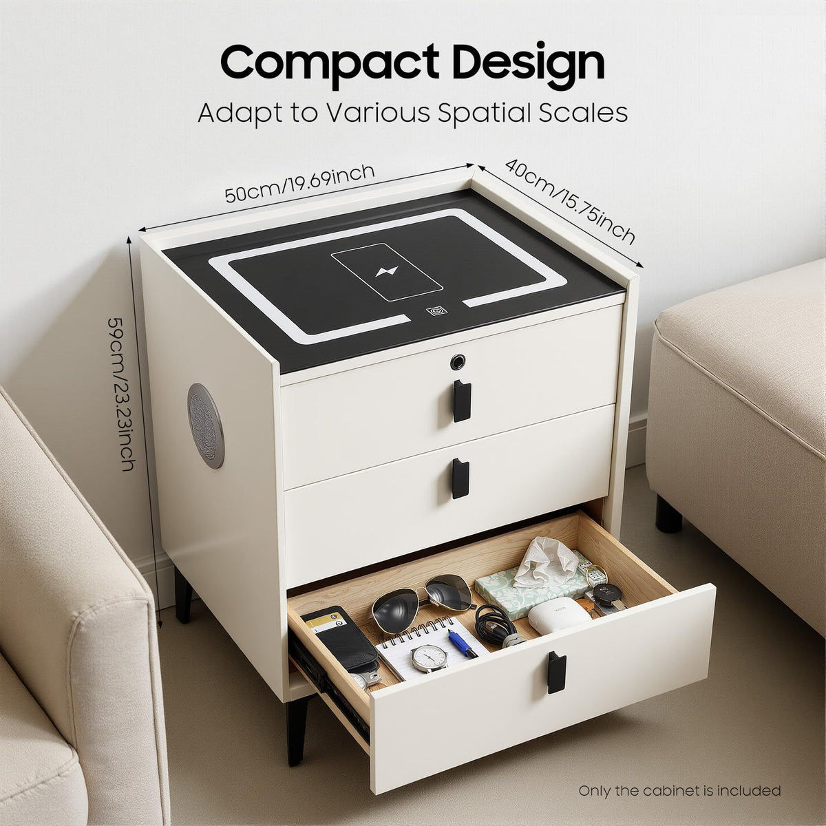 3 Drawer Nightstand with Charging Station Y338073