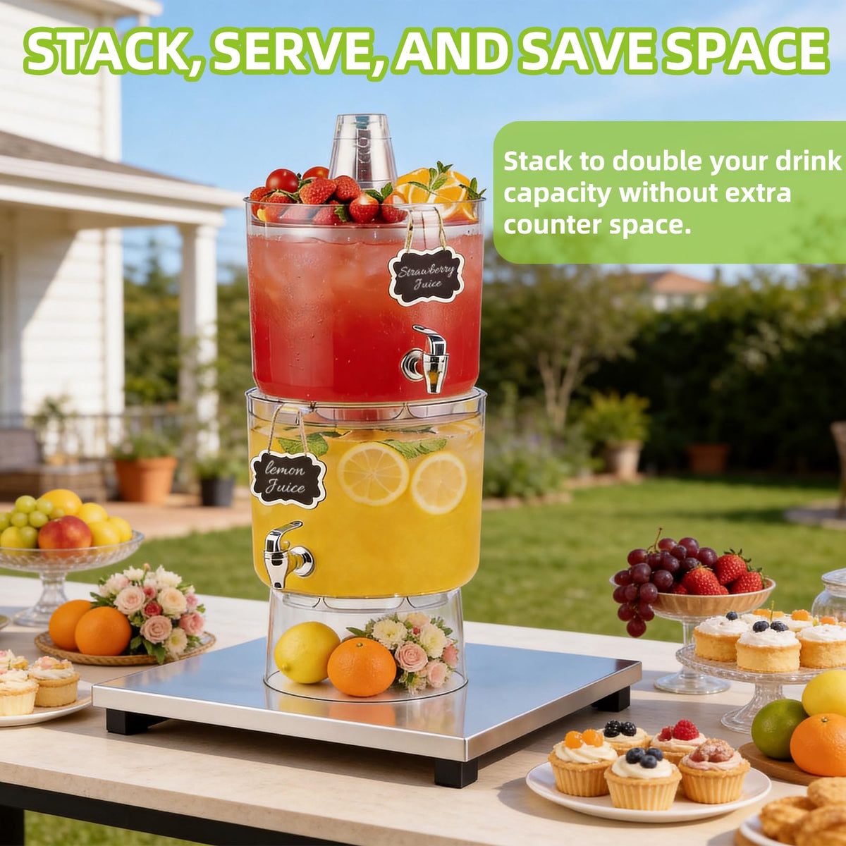 2 Gallon Drink Dispenser with Multi-Function Lid S54055