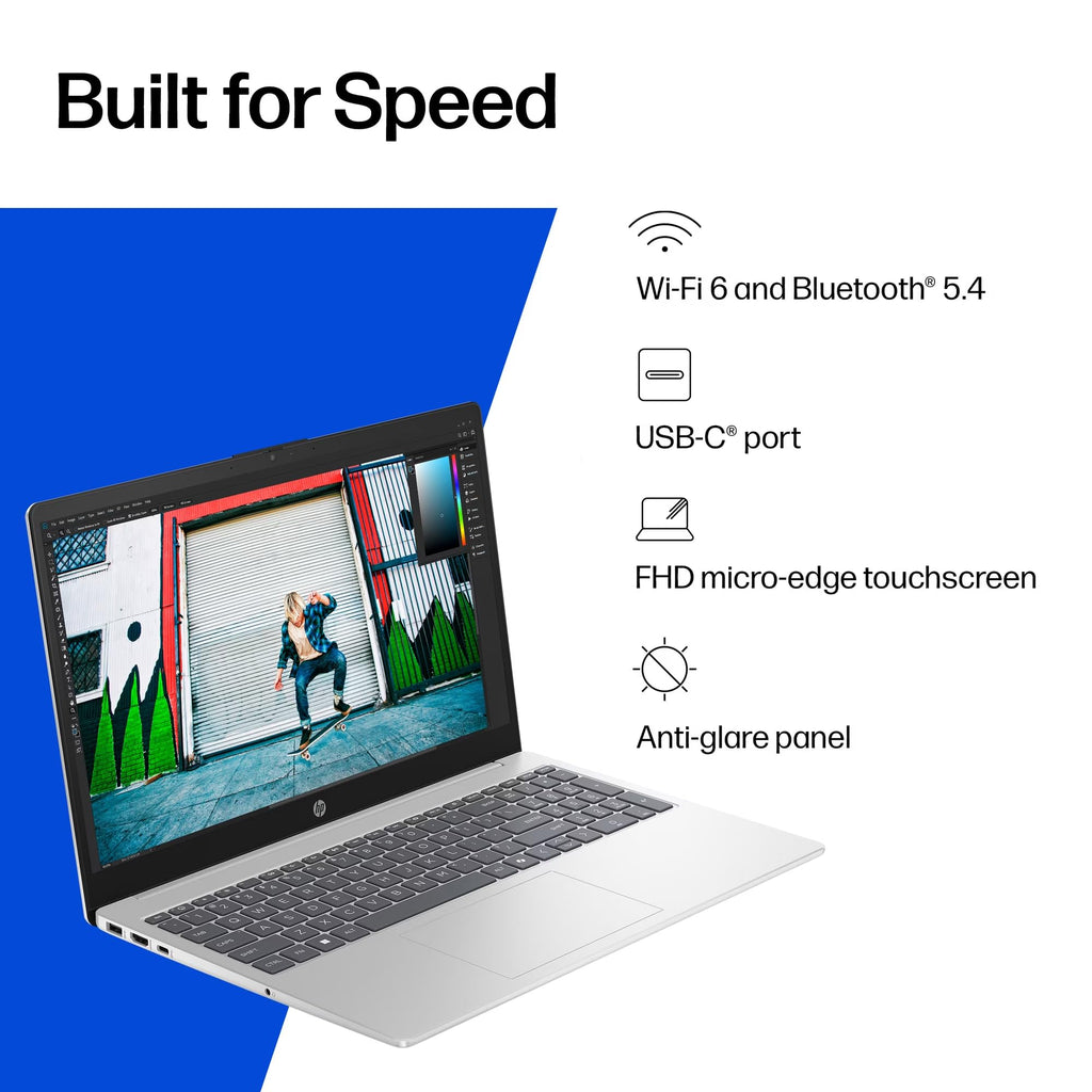 15.6" Full HD Touch Screen Laptop, Intel Core Ultra 5, 8GB RAM, 512GB SSD, Natural Silver T5447