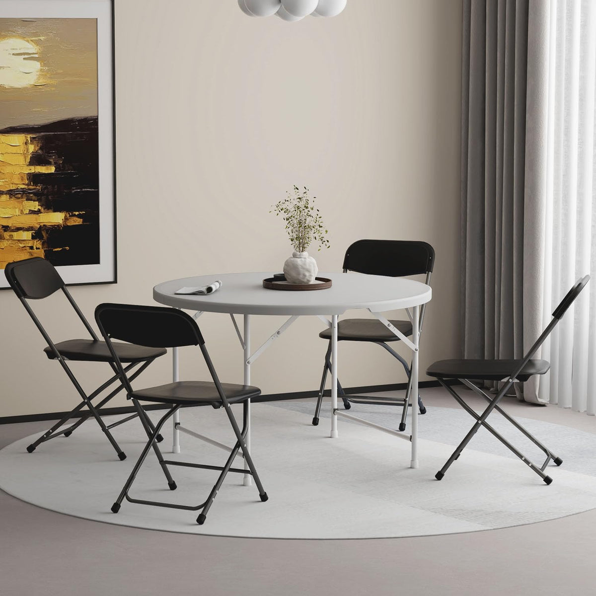Portable Heavy Duty Folding Chairs 10 Pack Black V834