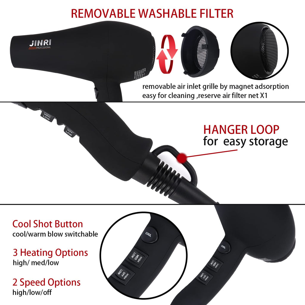 1875W Ionic Infrared Hair Dryer with Diffuser H435