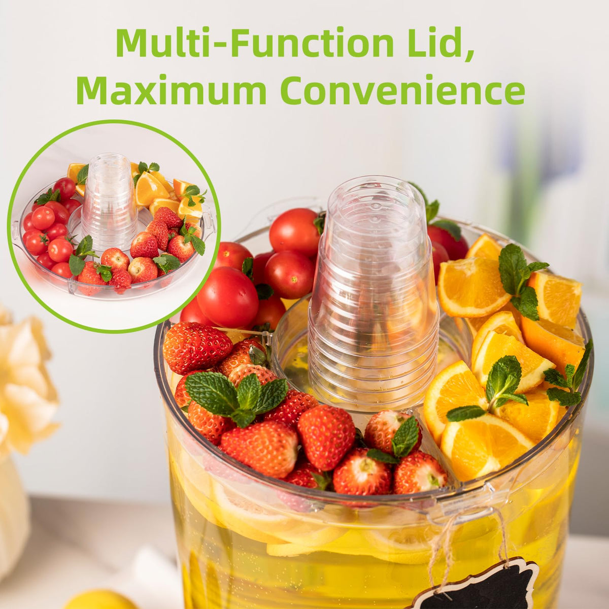 2 Gallon Drink Dispenser with Multi-Function Lid S54055