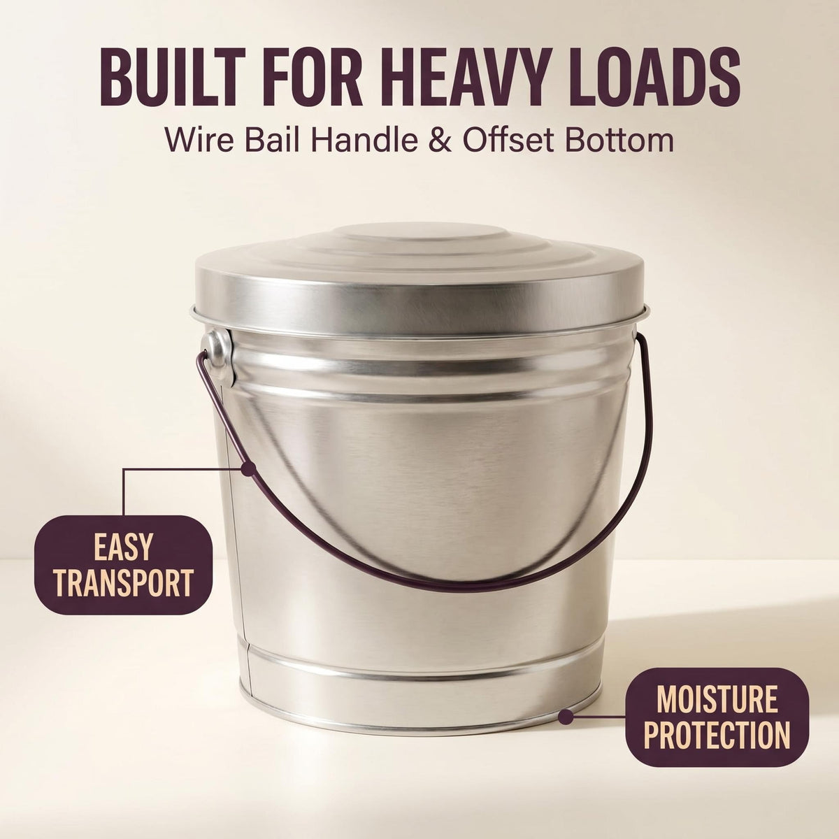 6 Gallon Galvanized Steel Storage Can with Locking Lid M6822