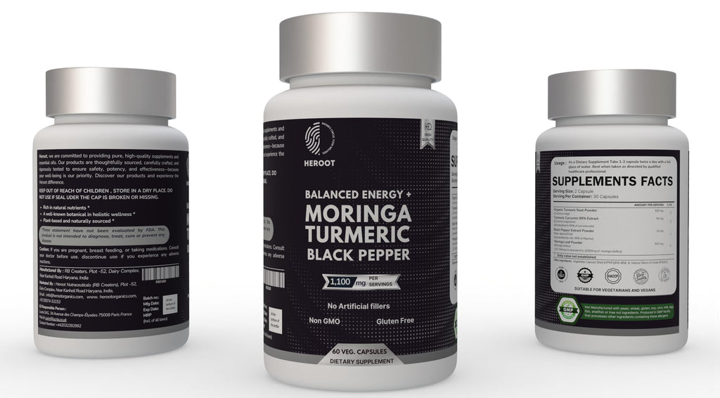 Turmeric with Black Pepper & Moringa 1000 mg, 120 Capsules B6308