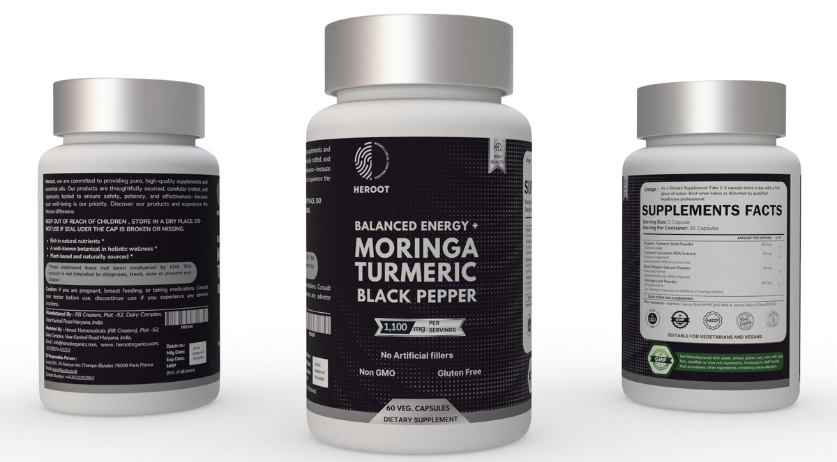 Turmeric with Black Pepper & Moringa 1000 mg, 120 Capsules B6308