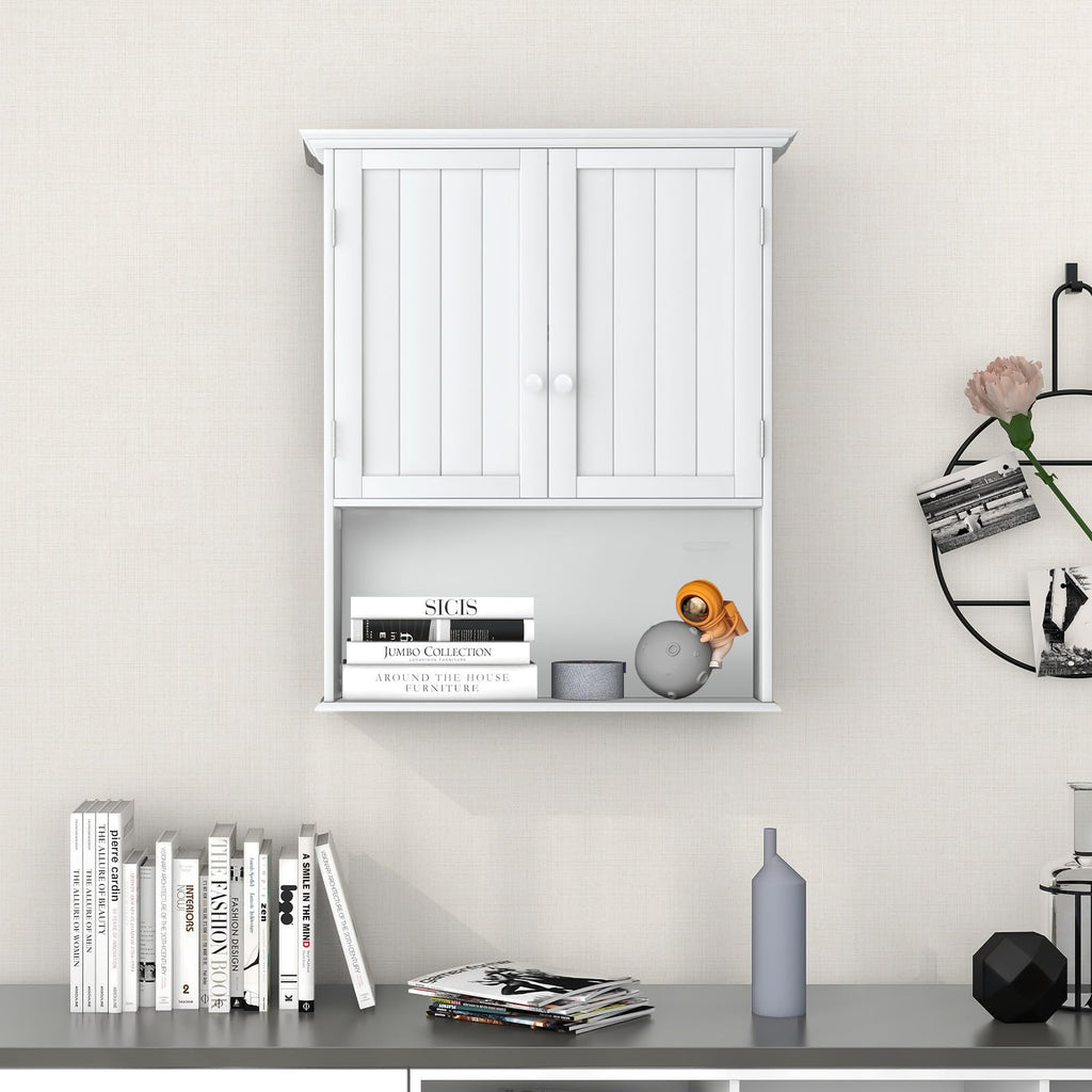 White 2 Door Bathroom Wall Cabinet T9101