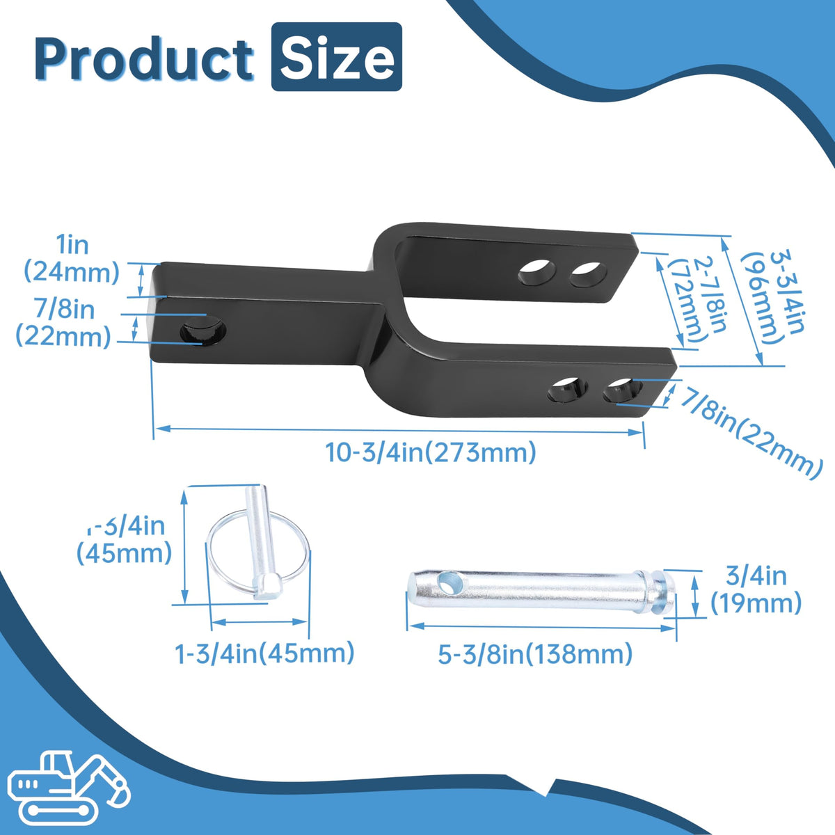 Quick Hitch Adapter for Category 1 3-Point D812