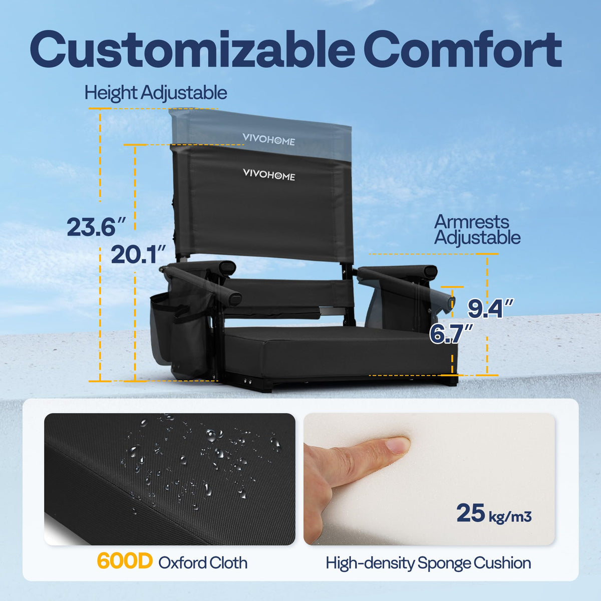 Adjustable High Back Stadium Seats with Cushion T153213
