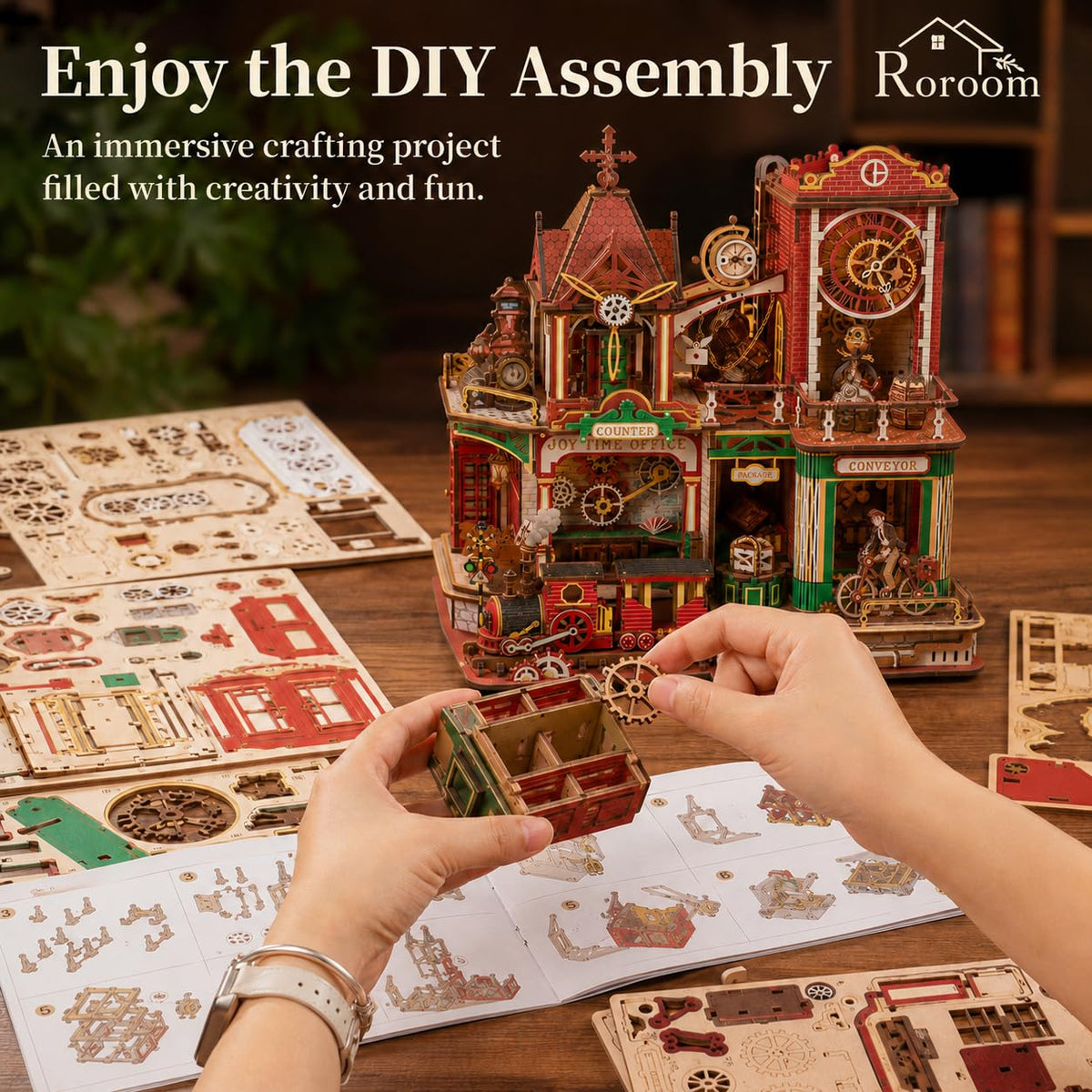 3D Wooden Puzzle 742pcs Wood Building Kit Y495883