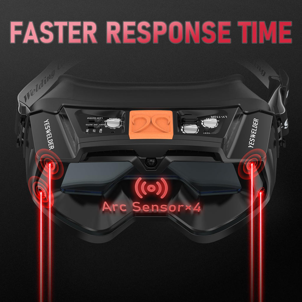 Auto-Darkening Welding Goggles with LED Light and Face Shield H8911