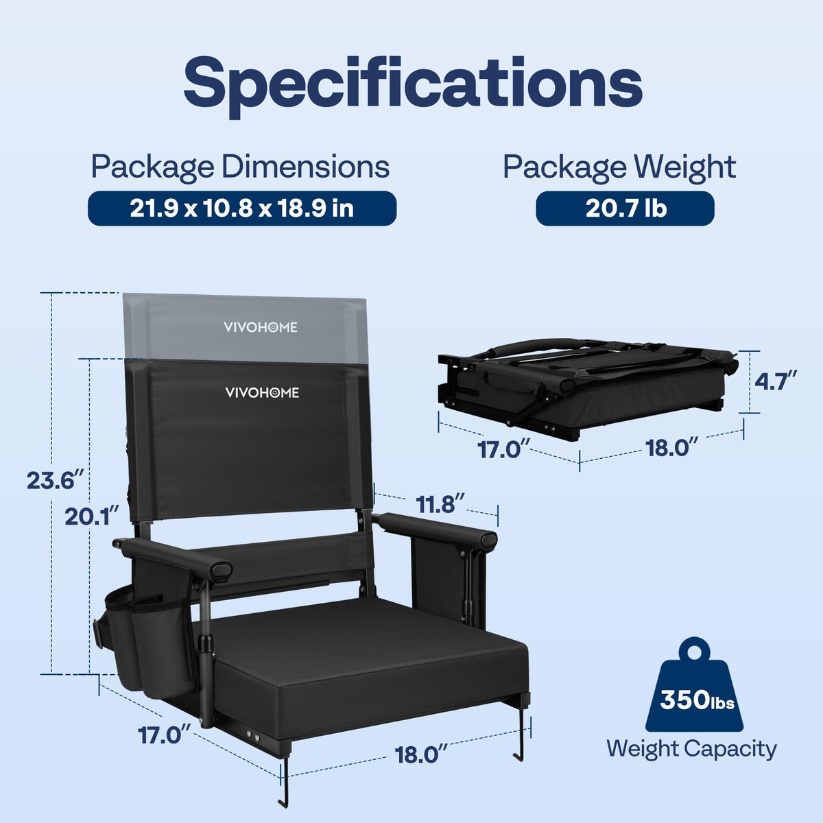 Adjustable High Back Stadium Seats with Cushion T153213