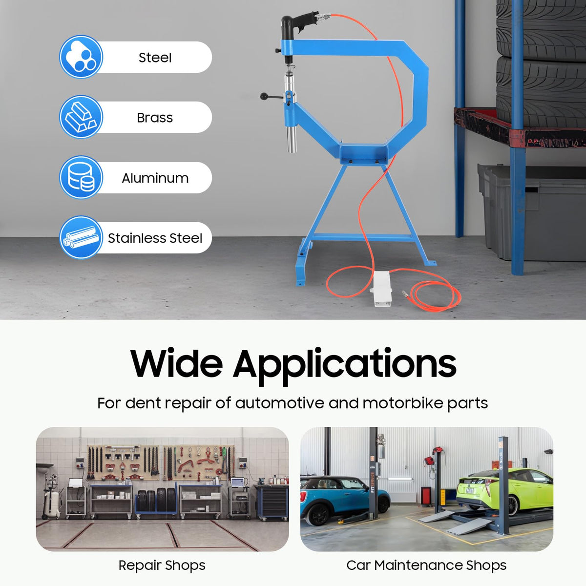 Pneumatic Planishing Hammer Sheet Metal Shaping Machine with Cast-Iron Stand S863