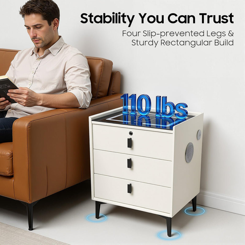 3 Drawer Nightstand with Charging Station Y338073