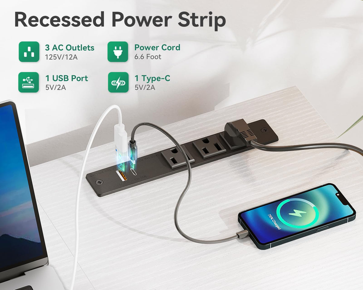 51 Inch White Computer Desk with Drawers R6797