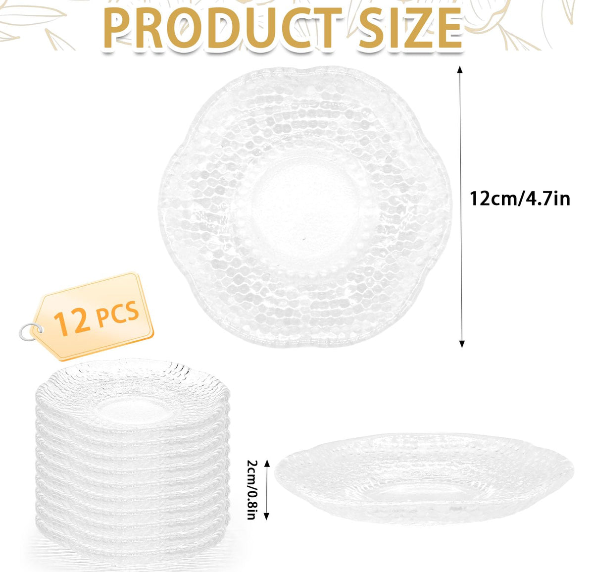 12 Pack 4.7 Inch Clear Glass Dessert Plates T2338