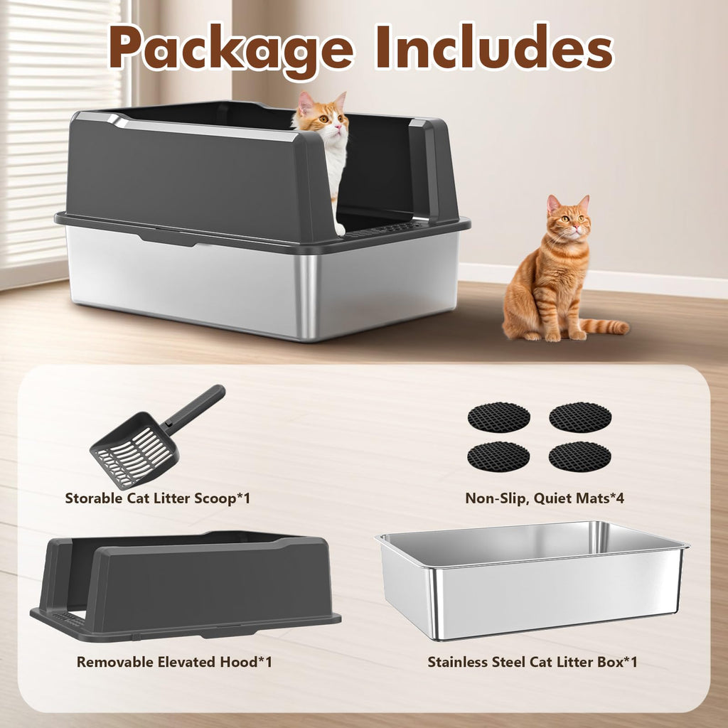 Extra Large Stainless Steel Litter Box Y1552