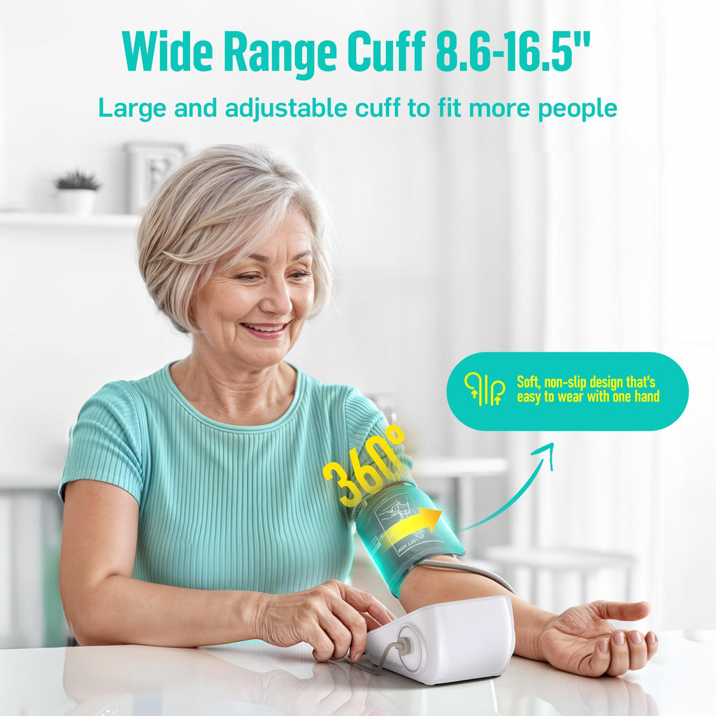 Upper Arm Blood Pressure Monitor with Wide Range Cuff, Grey L95989
