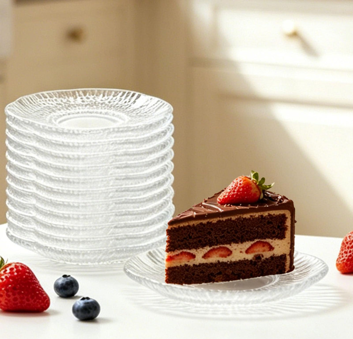 12 Pack 4.7 Inch Clear Glass Dessert Plates T2338