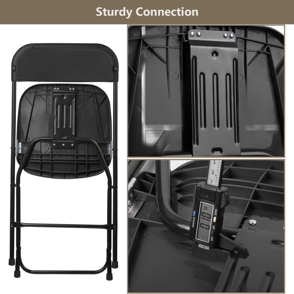 Portable Heavy Duty Folding Chairs 10 Pack Black V834