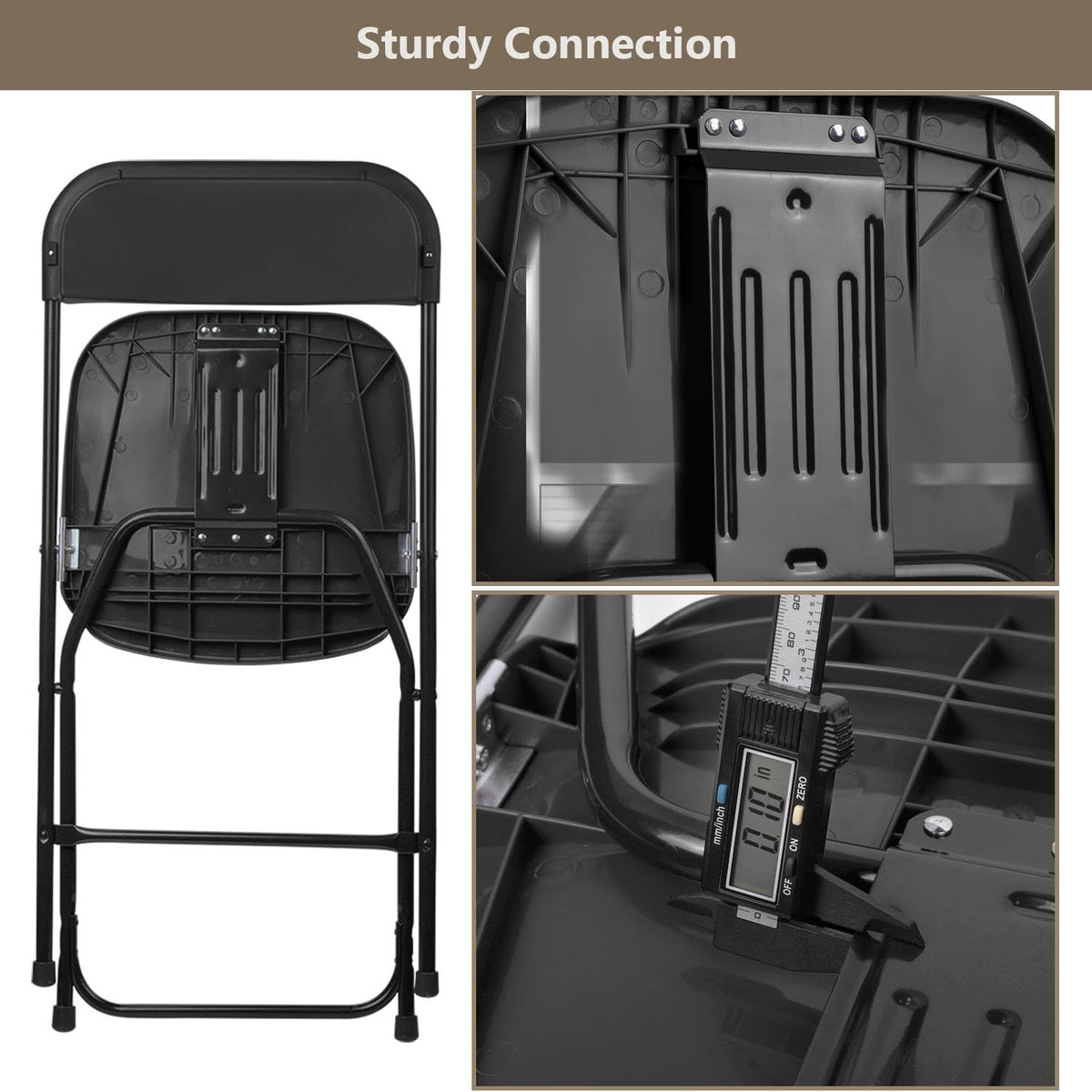 Portable Heavy Duty Folding Chairs 10 Pack Black V834