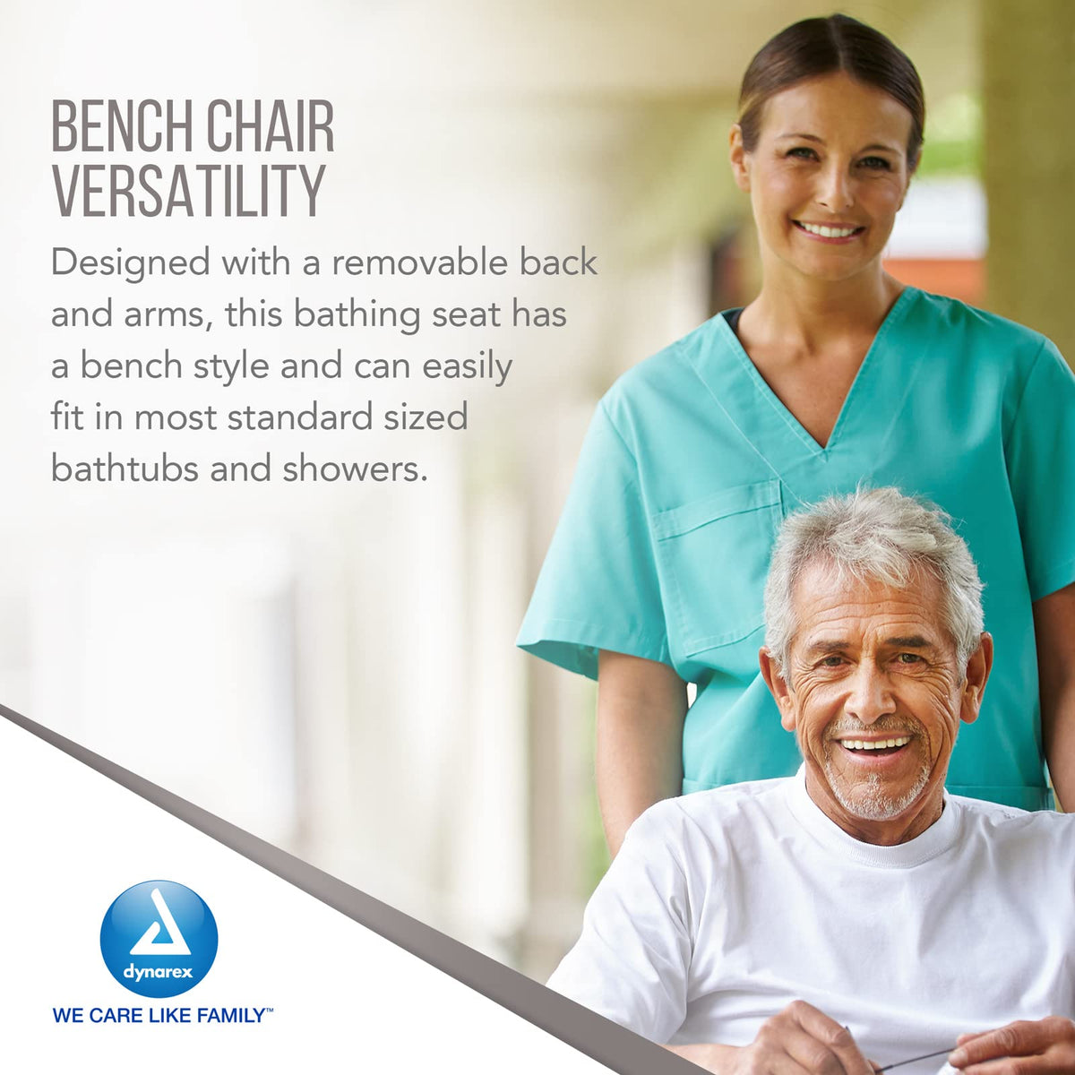 White Shower Chair with Removable Back and Arms P439