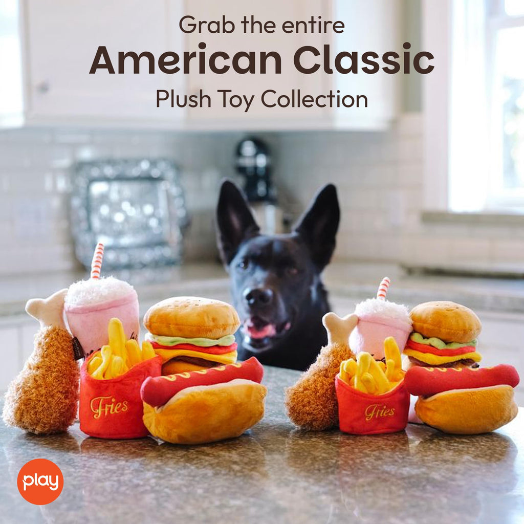 Plush Dog Toys Fast Food Themed Chew Toy Machine Washable Recycled Materials H888703