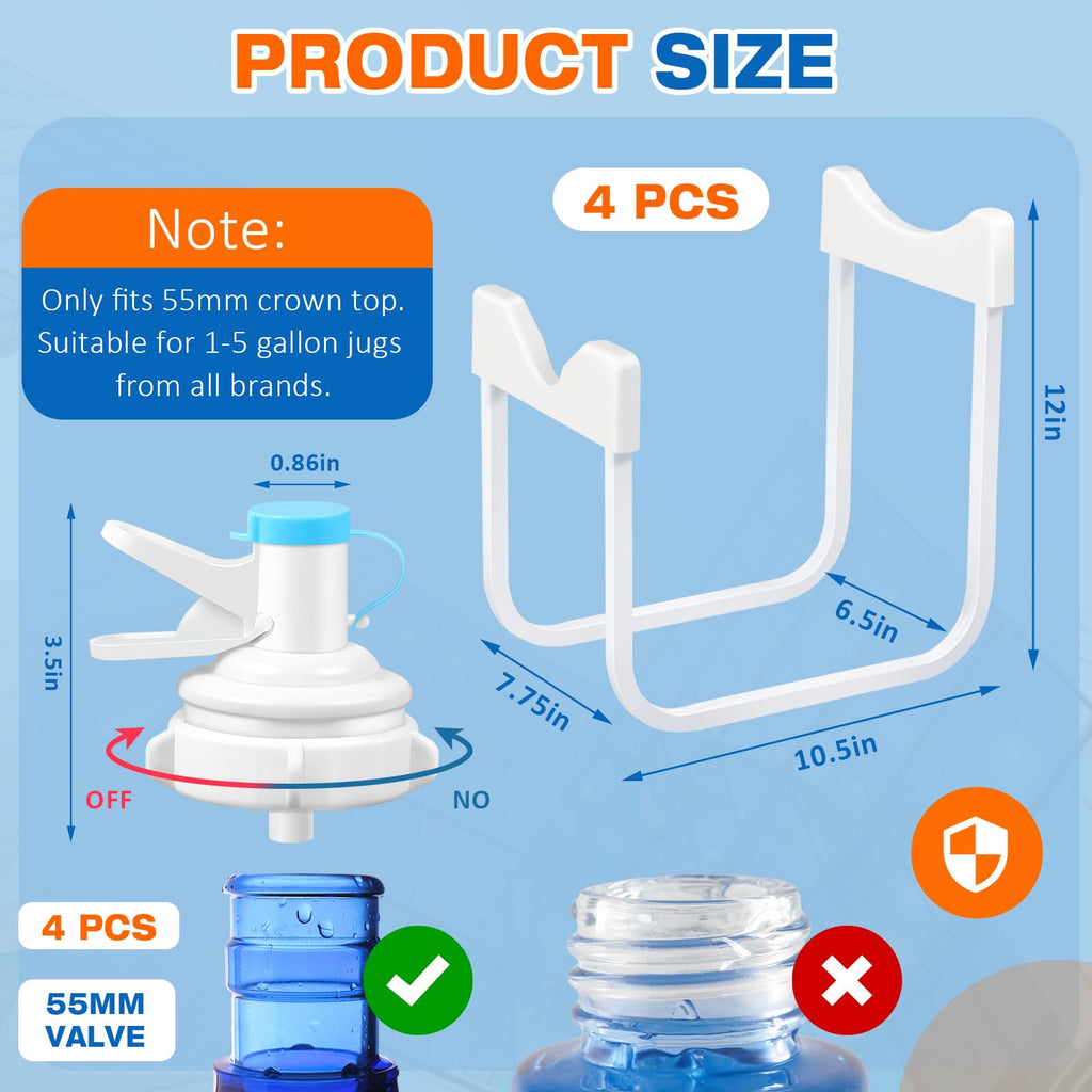 4 Sets Metal Water Jug Stand and Plastic Spigot Faucet T32113