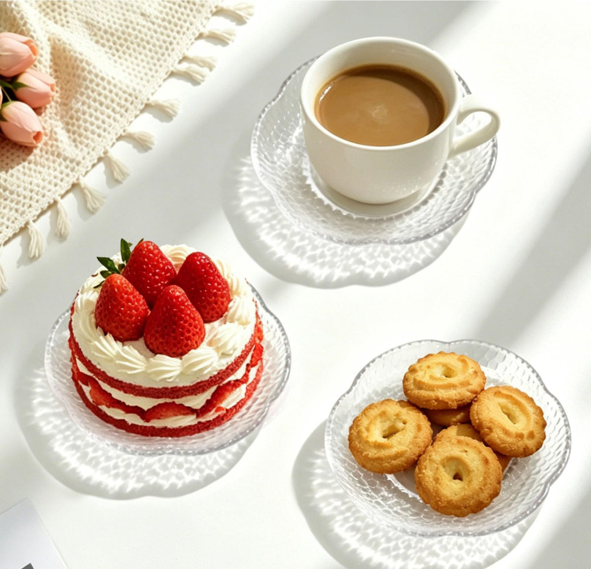 12 Pack 4.7 Inch Clear Glass Dessert Plates T2338