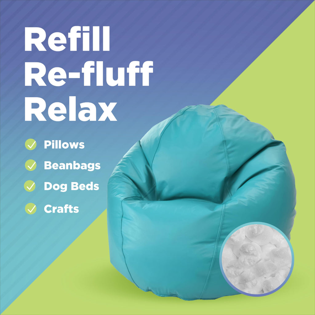 100% Recycled Polystyrene Bean Bag Filler Beads 2 Cubic ft. D9810