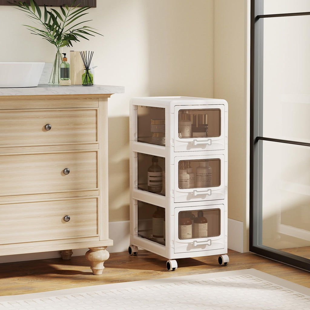 3 Tier Rolling Storage Cart with Drawers K239434