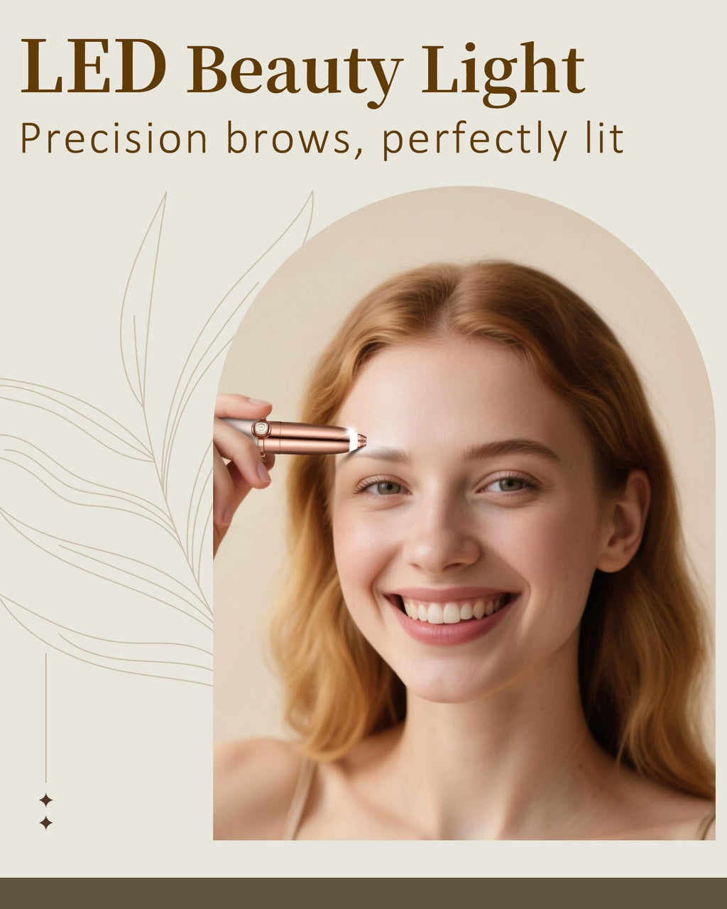 Rechargeable Eyebrow Trimmer with 2 Replacement Heads & LED Light X9403