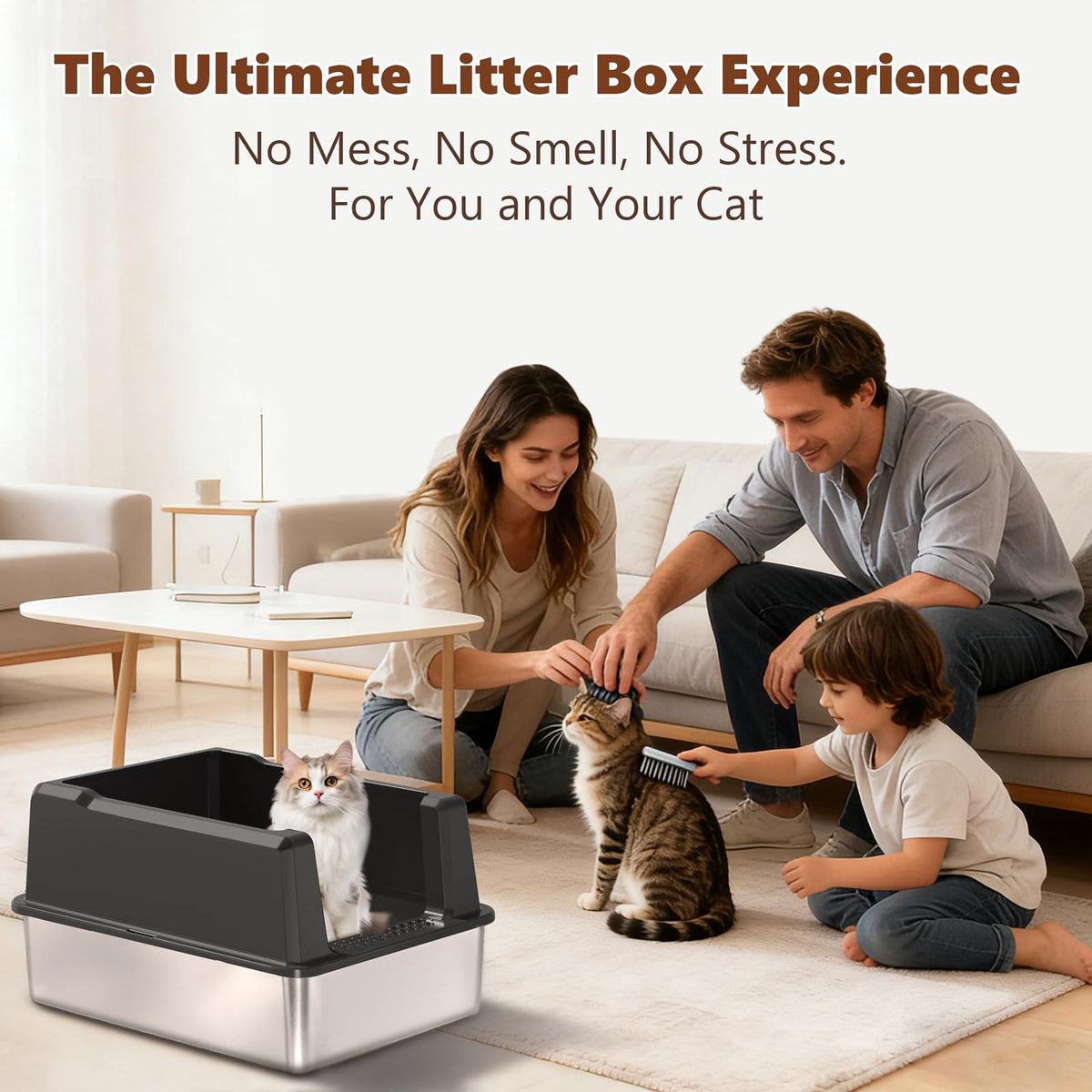 Extra Large Stainless Steel Litter Box Y1552