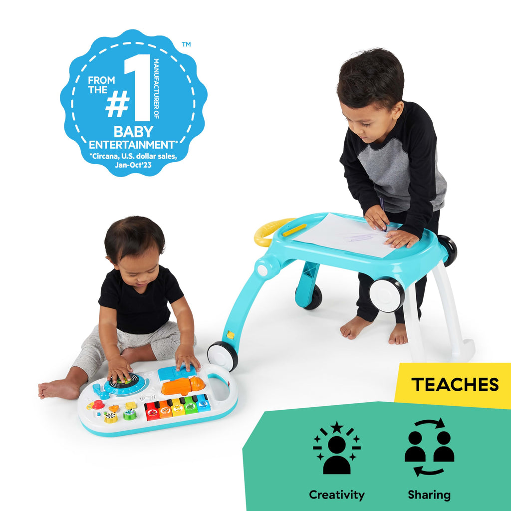 4-in-1 Push Walker Activity Center Toddler Table Floor Toy V2182