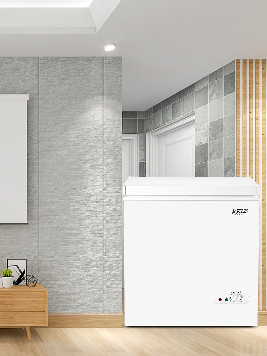 Compact Chest Freezer with Removable Storage Basket, 5.0 cu.ft, White C3356