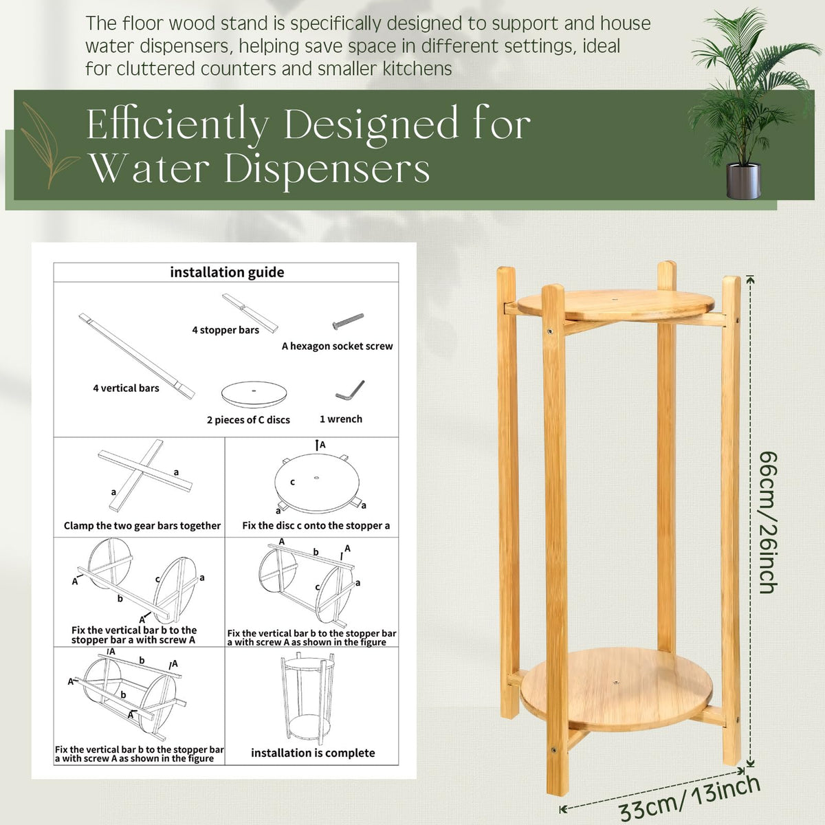 2 Tier Water Dispenser Floor Stand for 5 Gallon Jugs Q569874