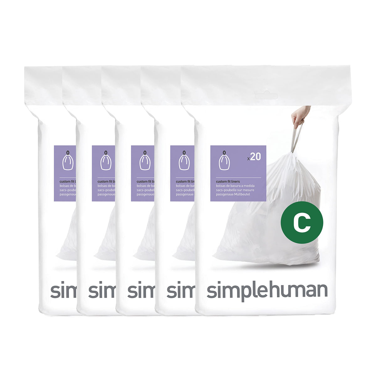 100 Count Drawstring Kitchen Trash Bags, 10-12 Liter, White M2742