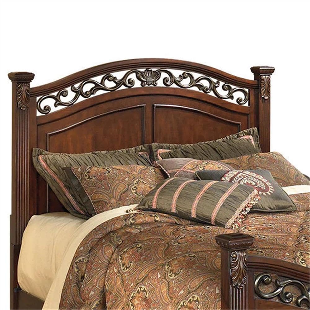 Wood California King Bed with Headboard and Footboard W7084
