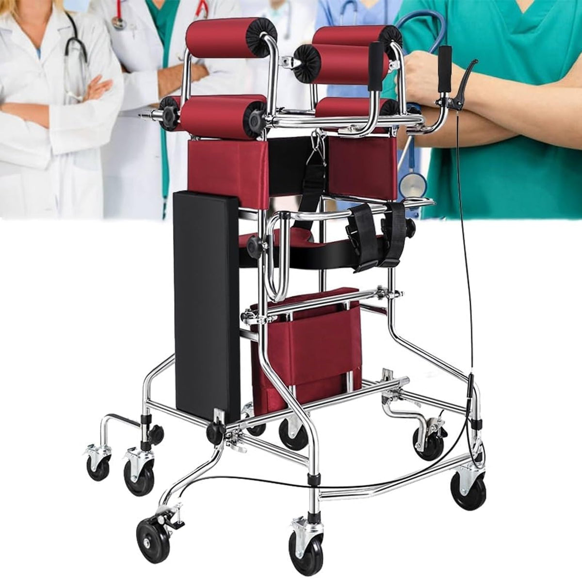 Foldable Adult Walker with 8 Wheels and Seat Q584