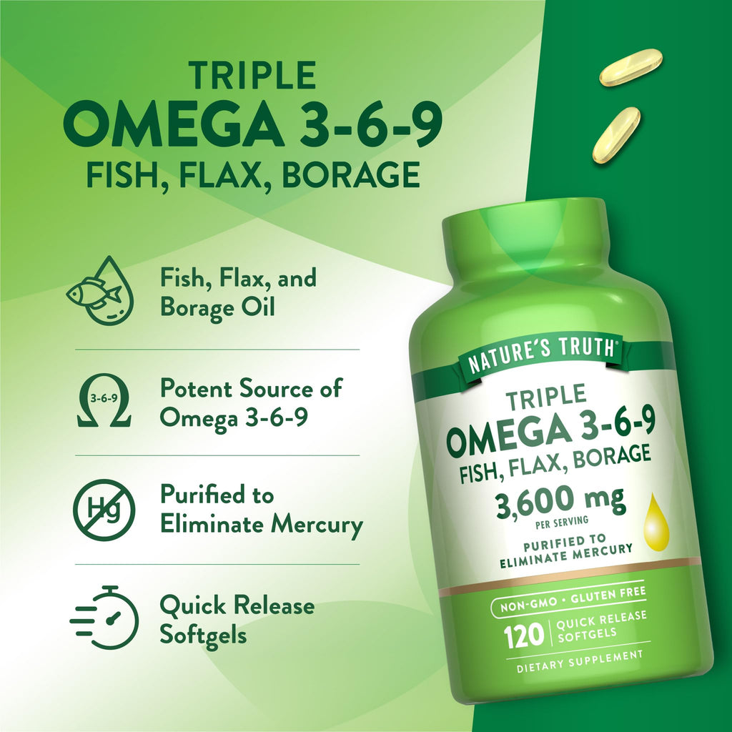 Omega 3-6-9 Softgels 3600mg 120 Count W4297