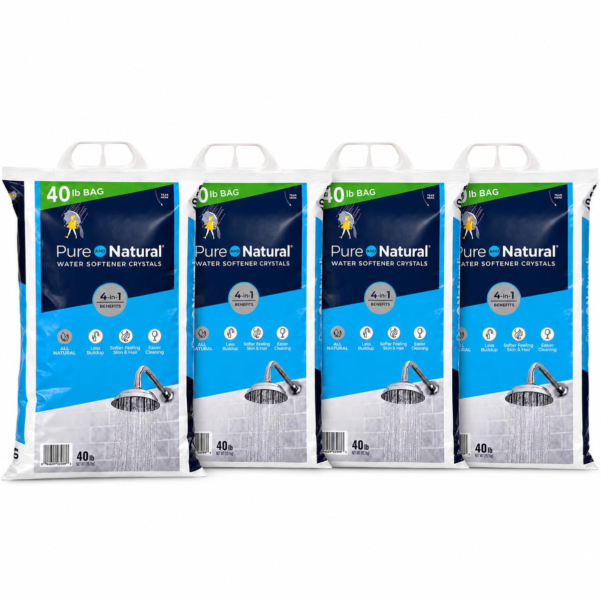 4 Pack Water Softener Salt Crystals 40 lb Bags A6225