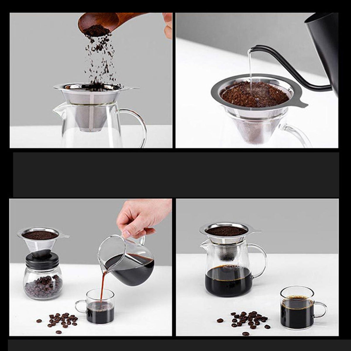 Reusable Stainless Steel Cone Coffee Filter M525326