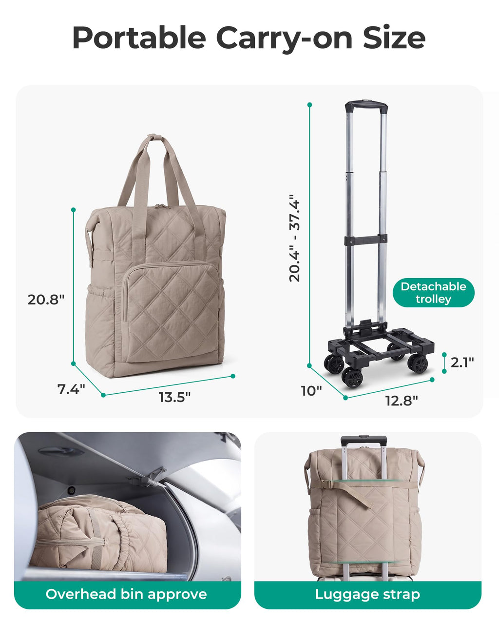 35L Rolling Duffle Bag with Wheels H528619