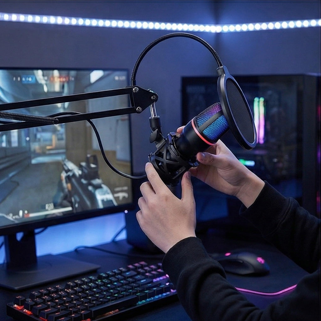 USB Condenser Gaming Mic with Shock Mount W235628