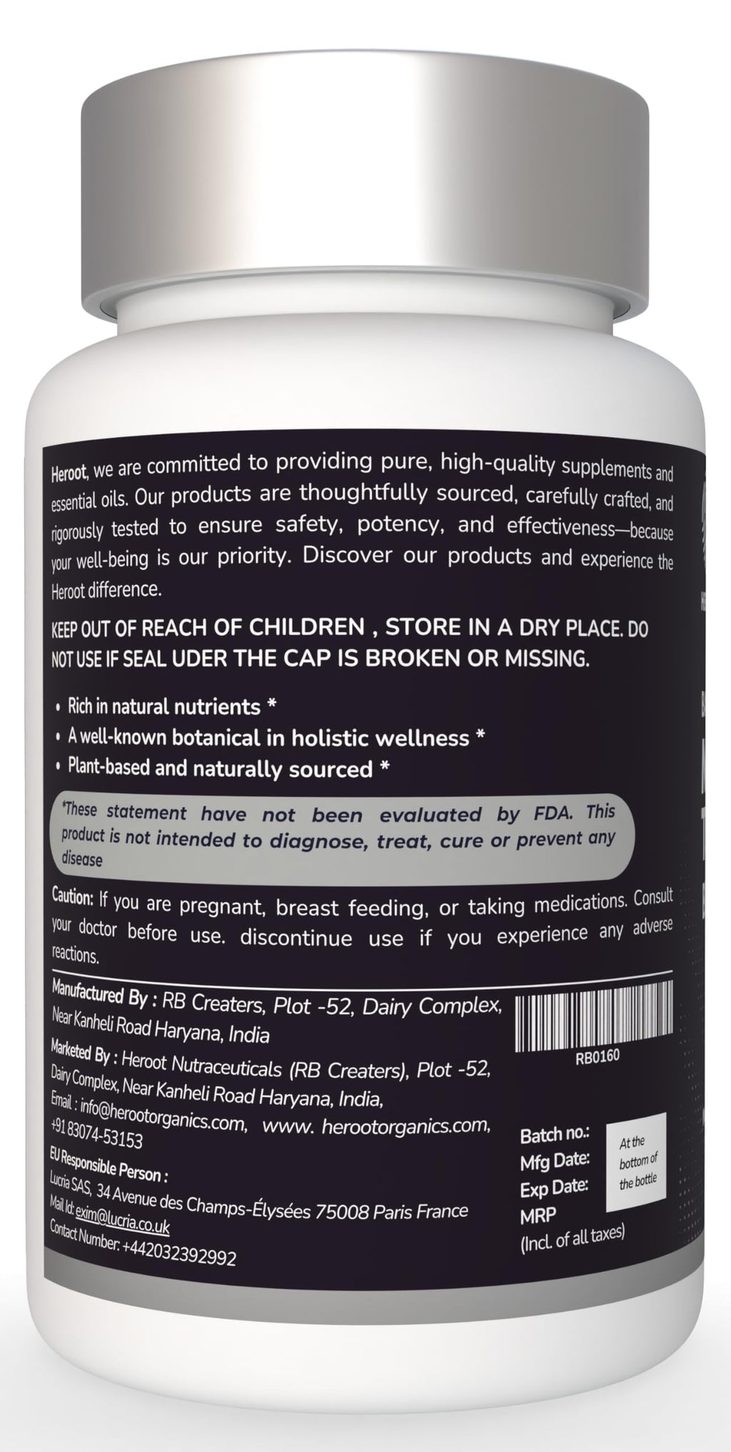 Turmeric with Black Pepper & Moringa 1000 mg, 120 Capsules B6308
