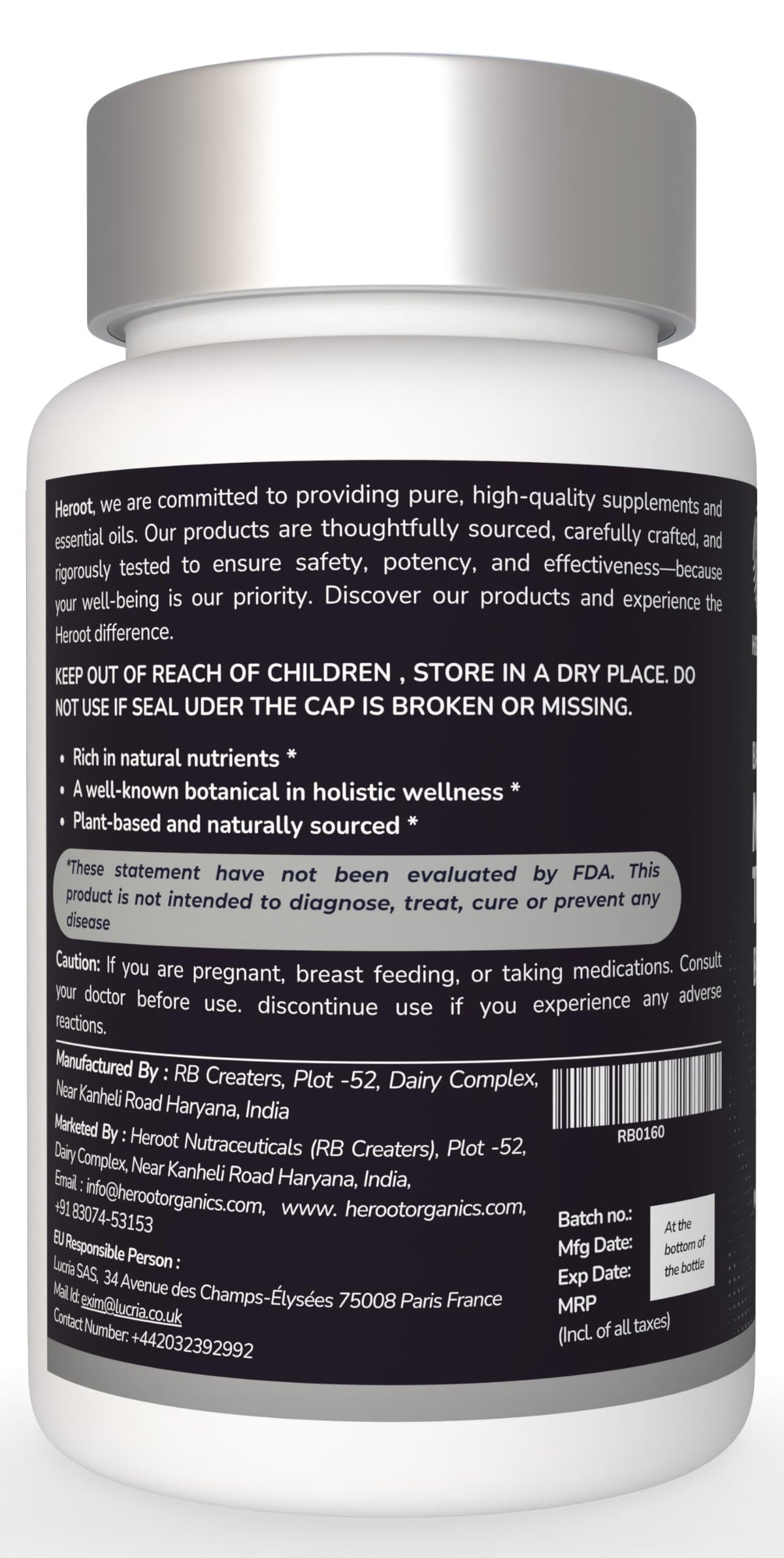 Turmeric with Black Pepper & Moringa 1000 mg, 120 Capsules B6308