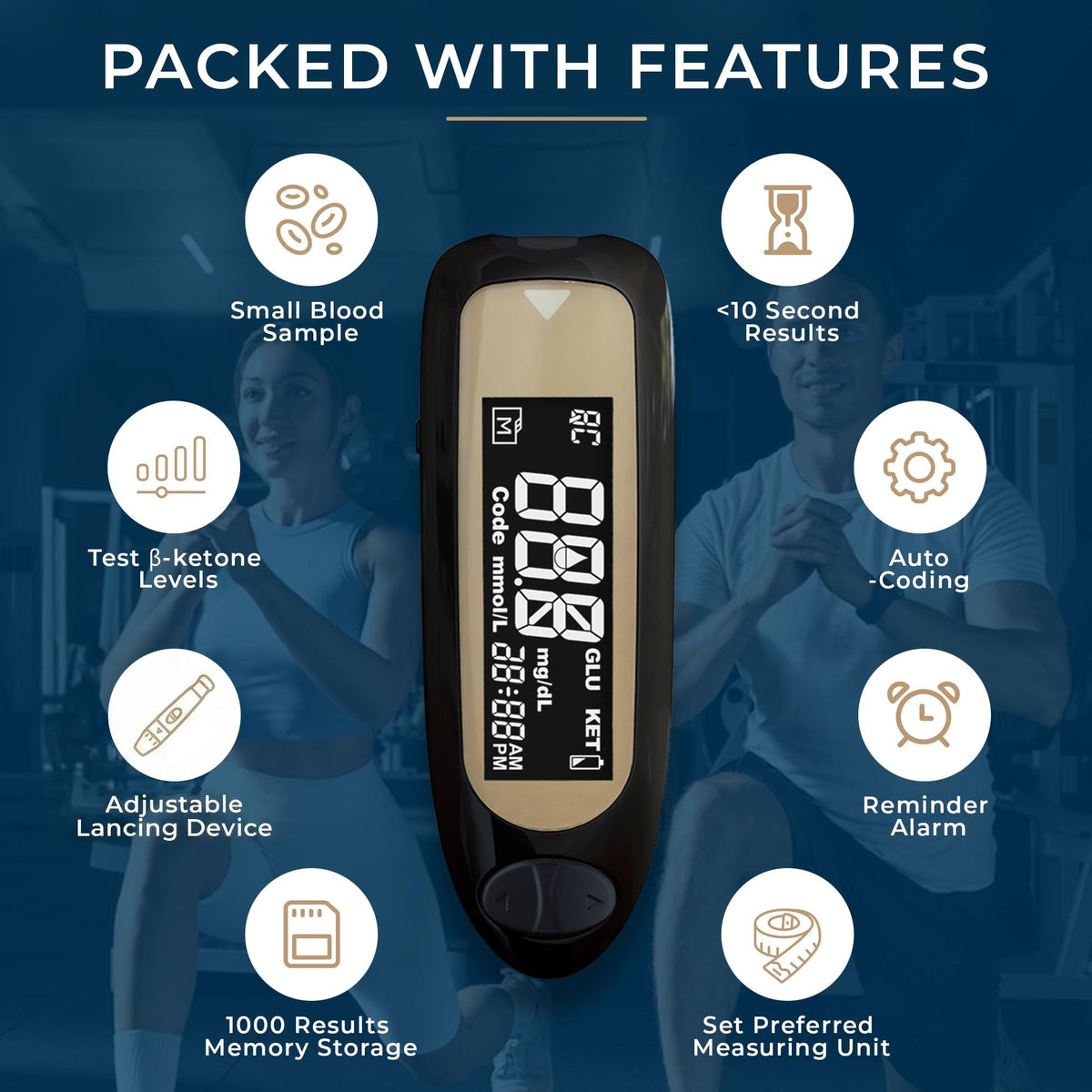 ß-Ketone Testing Kit + 40 Keto Strips + 40 GLU Strips W7502