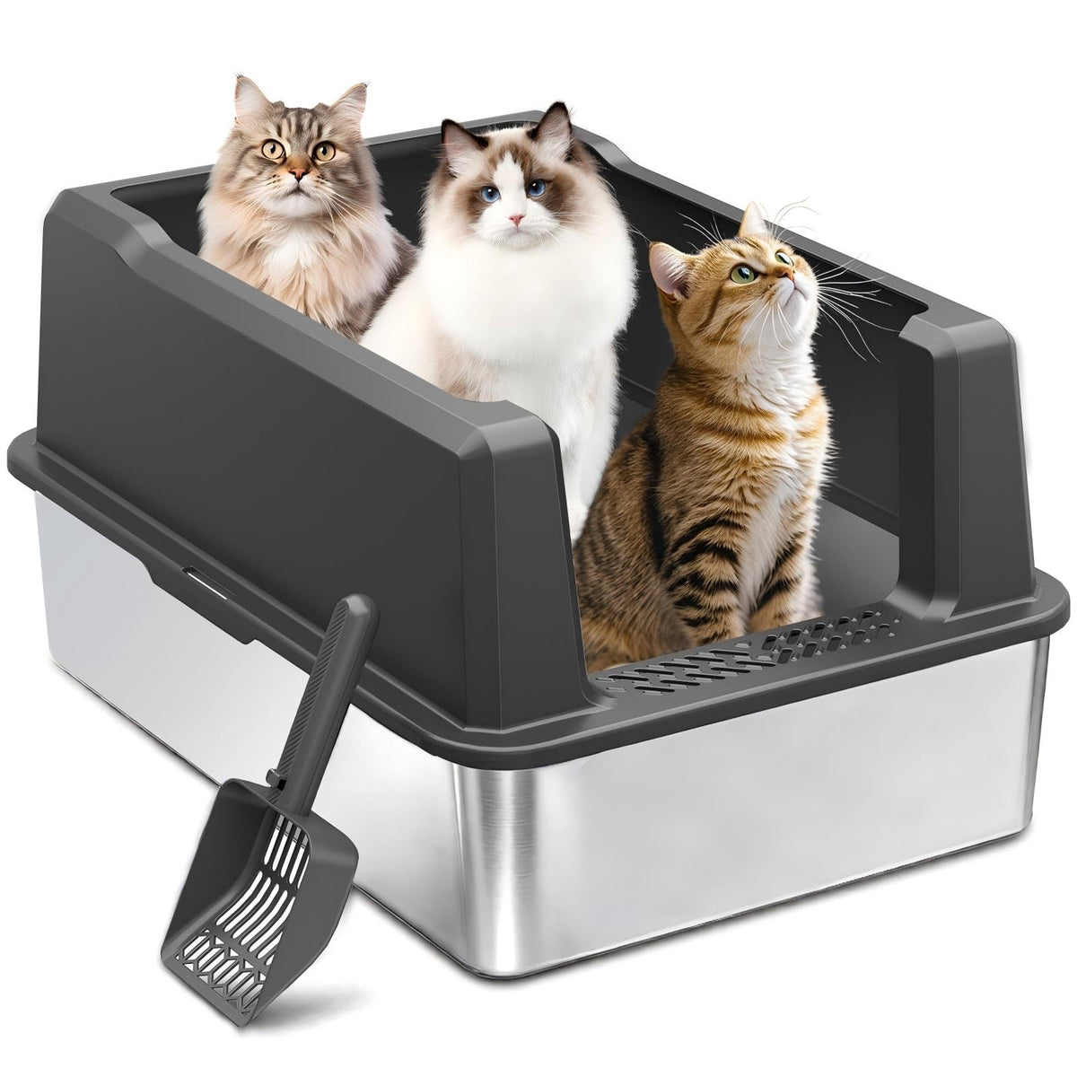 Extra Large Stainless Steel Litter Box Y1552