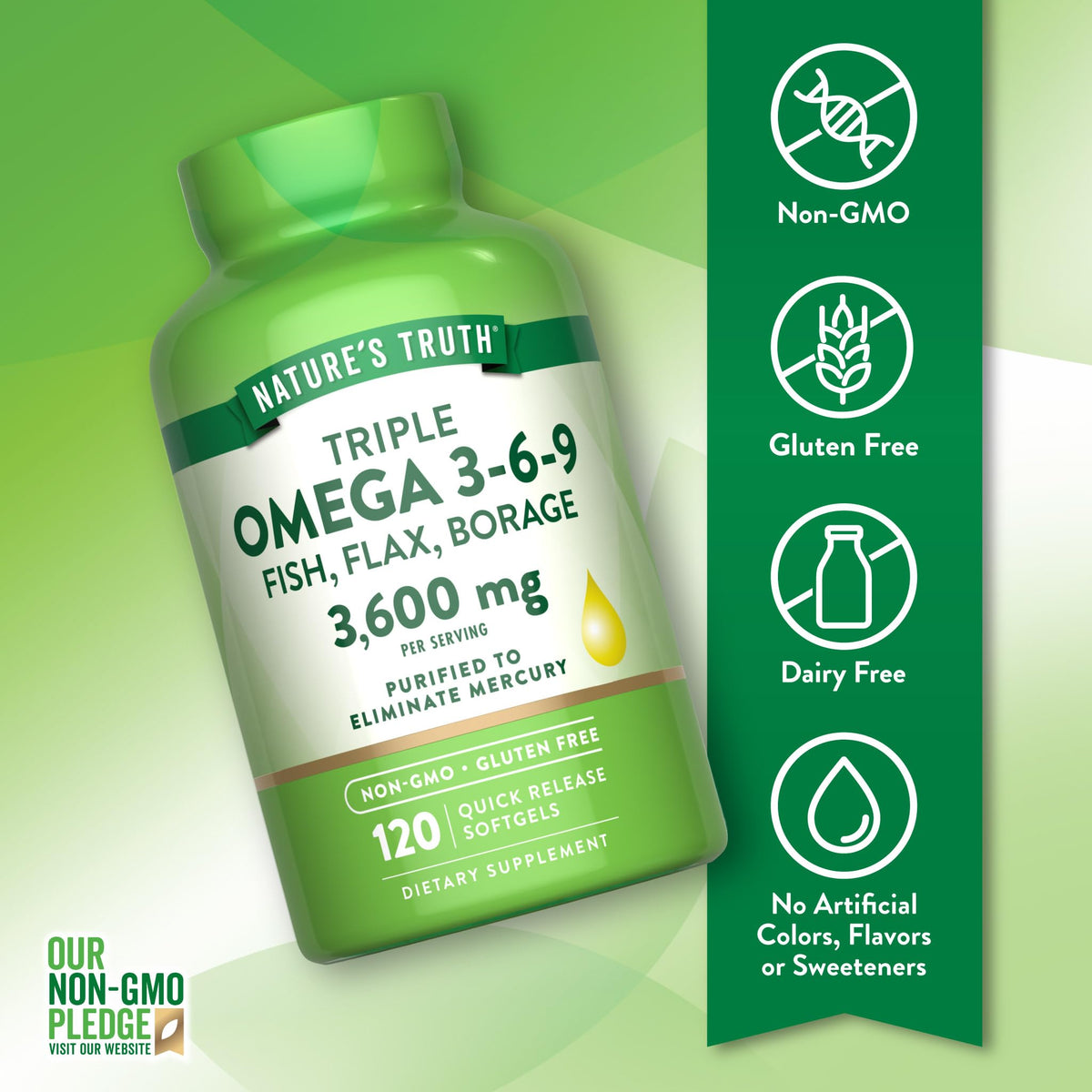 Omega 3-6-9 Softgels 3600mg 120 Count W4297