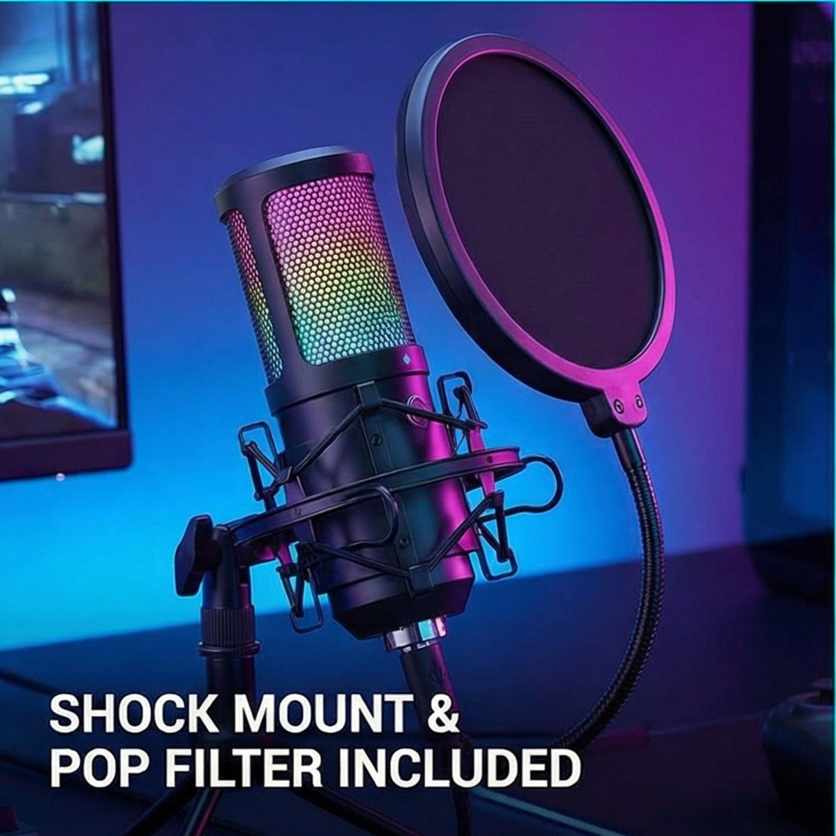 USB Condenser Gaming Mic with Shock Mount W235628