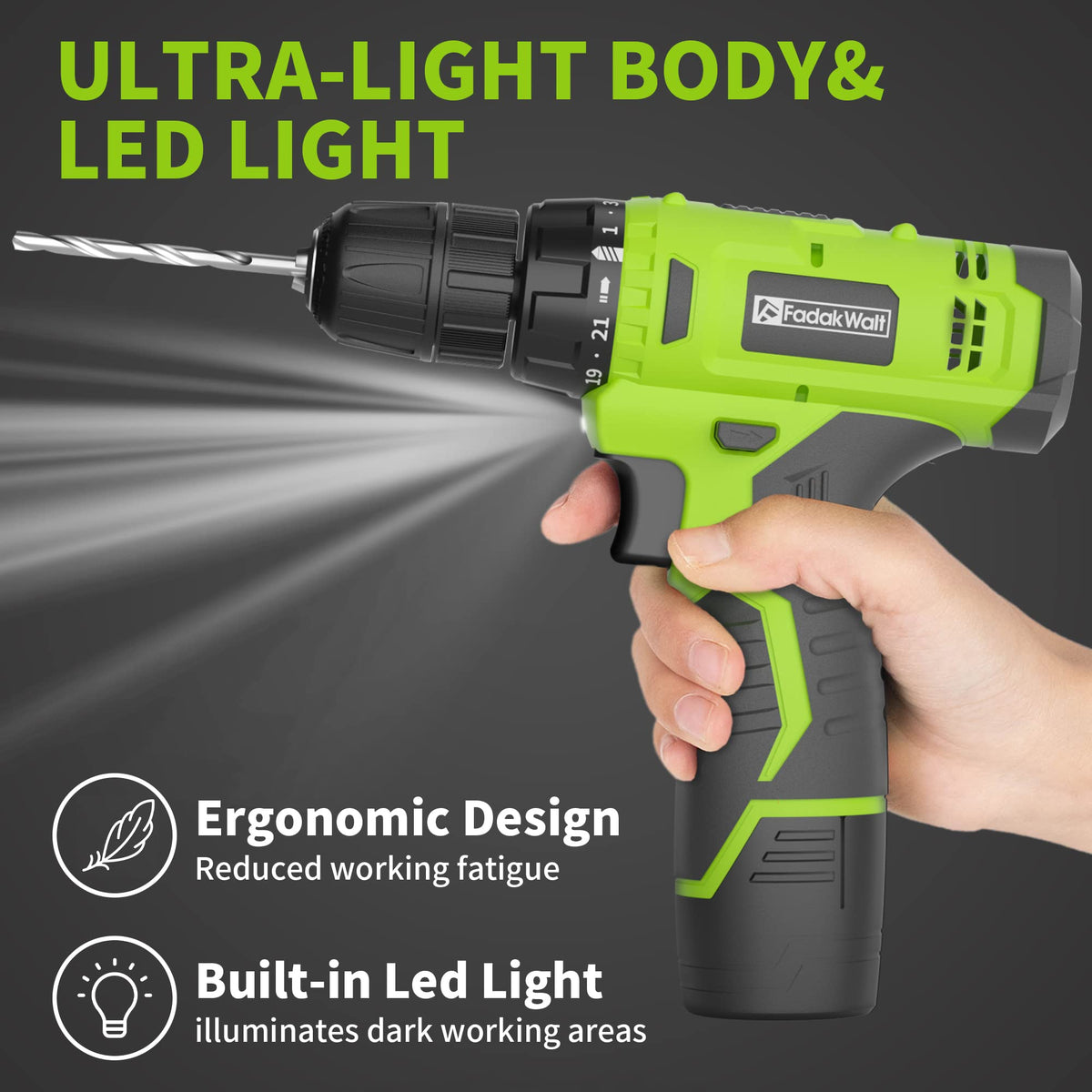 Cordless Drill Set 12V with Battery and Charger G92817